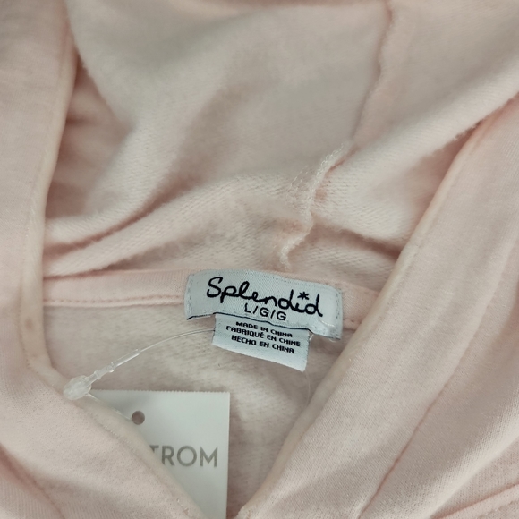 Splendid Embroidered Rose Hoodie Ballerina Pink Large NWT - Picture 8 of 13